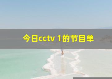 今日cctv 1的节目单